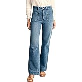 KUNMI Women's Wide Leg Jeans High Waisted Straight Leg Stretchy Denim Pants with Pockets