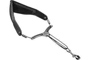 POGOLAB Saxophone Neck Strap, Leather Sax Strap with Soft & Comfortable Padded, Adjustable Length, with Metal Beam & Swivel Hook, for Alto/Tenor/Baritone/Soprano Saxophone