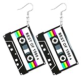 80s Neon Earrings for Women Cassette Tape Earrings