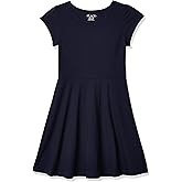 The Children's Place Girls' Short Sleeve Basic Skater Dress 2 Pack