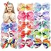 ALinmo Baby Girl's Clips 6in Sparkling Rhinestones Large Grosgrain Ribbon Boutique Rainbow Hair Bows Clips For Baby Girls Teens Toddlers