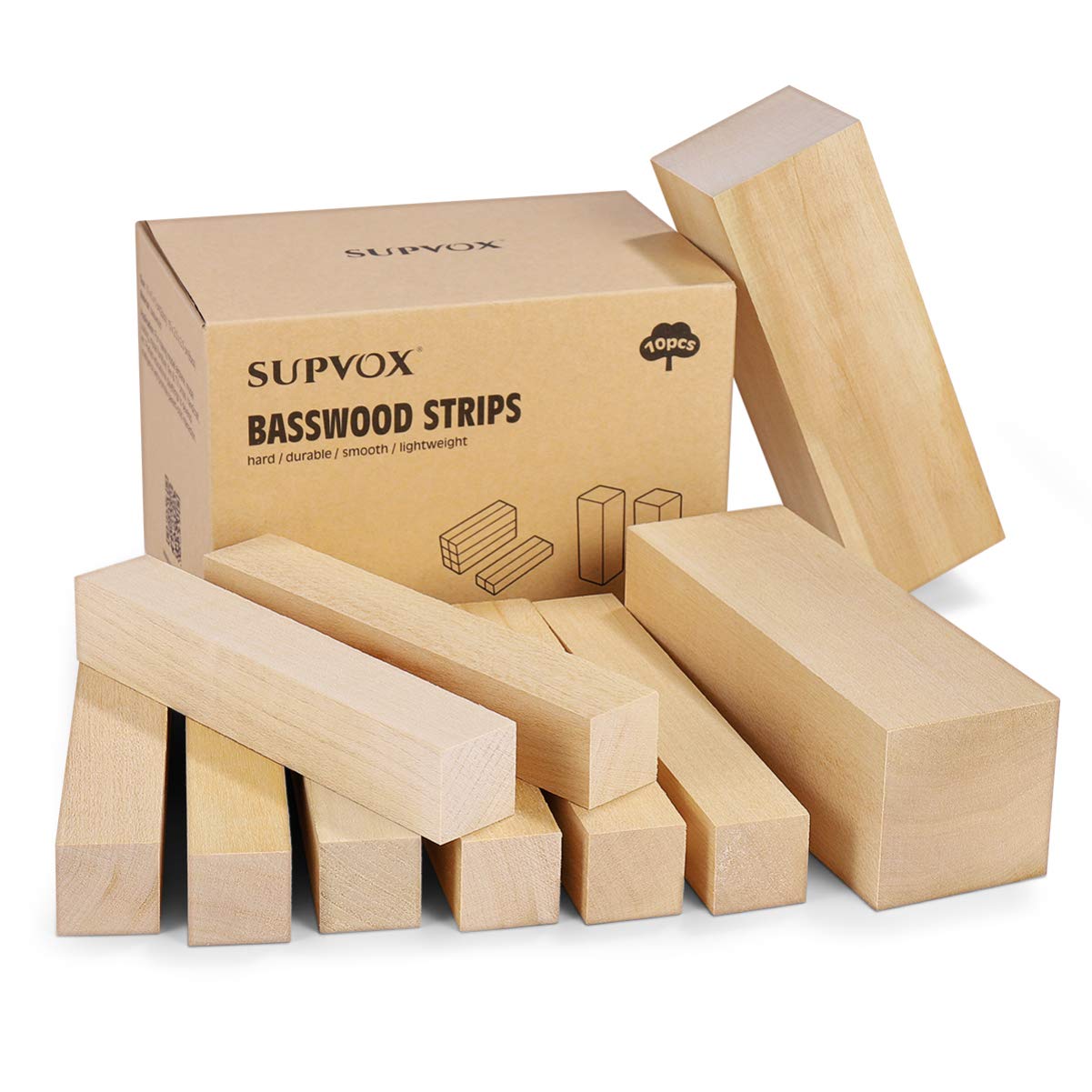10pcs Basswood Unfinished Wood Carving kit , Whittling Wood Blocks for Carving