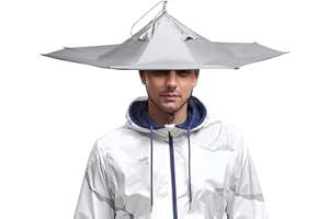 AIFUSI Umbrella Hat, Sun Rain Cap Colorful Folding Headwear 23"for Party, Outdoor, Fishing，Hunting and Gardening, UV Protecti