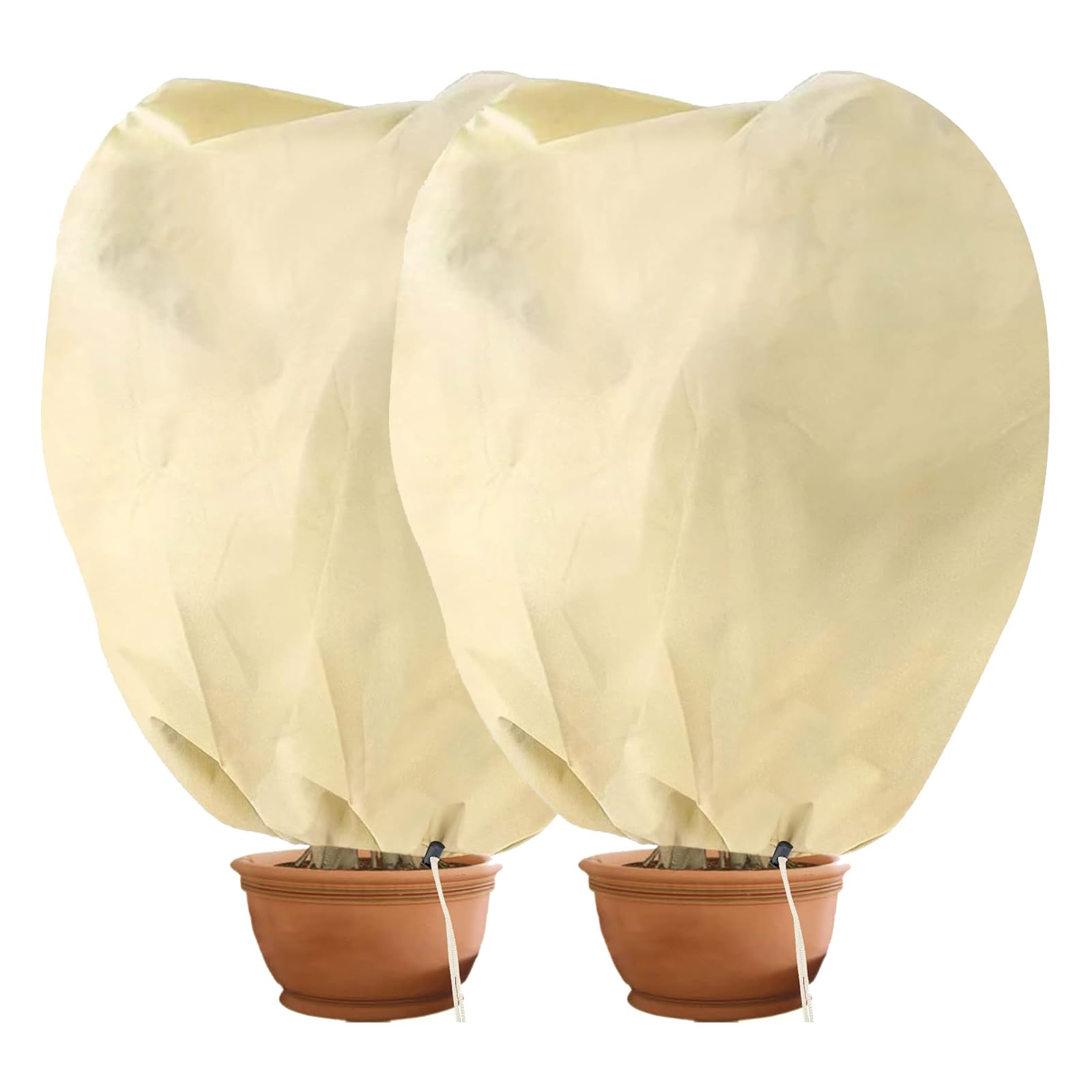 Hydrogarden Winter Plant Fleece Frost Protection Plant Protection Cover Plant Warming Jackets Blanket,Medium (80x100cm) -Beige- 2 Pack