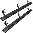 PZ 6.5 inch Black Aluminum Alloy Running Boards Compatible with 2015-2024 Ford F-150 2017-2024 Ford F250 F350 F450 F550 Super Cab Side Step Nerf Bars Ridge Pattern