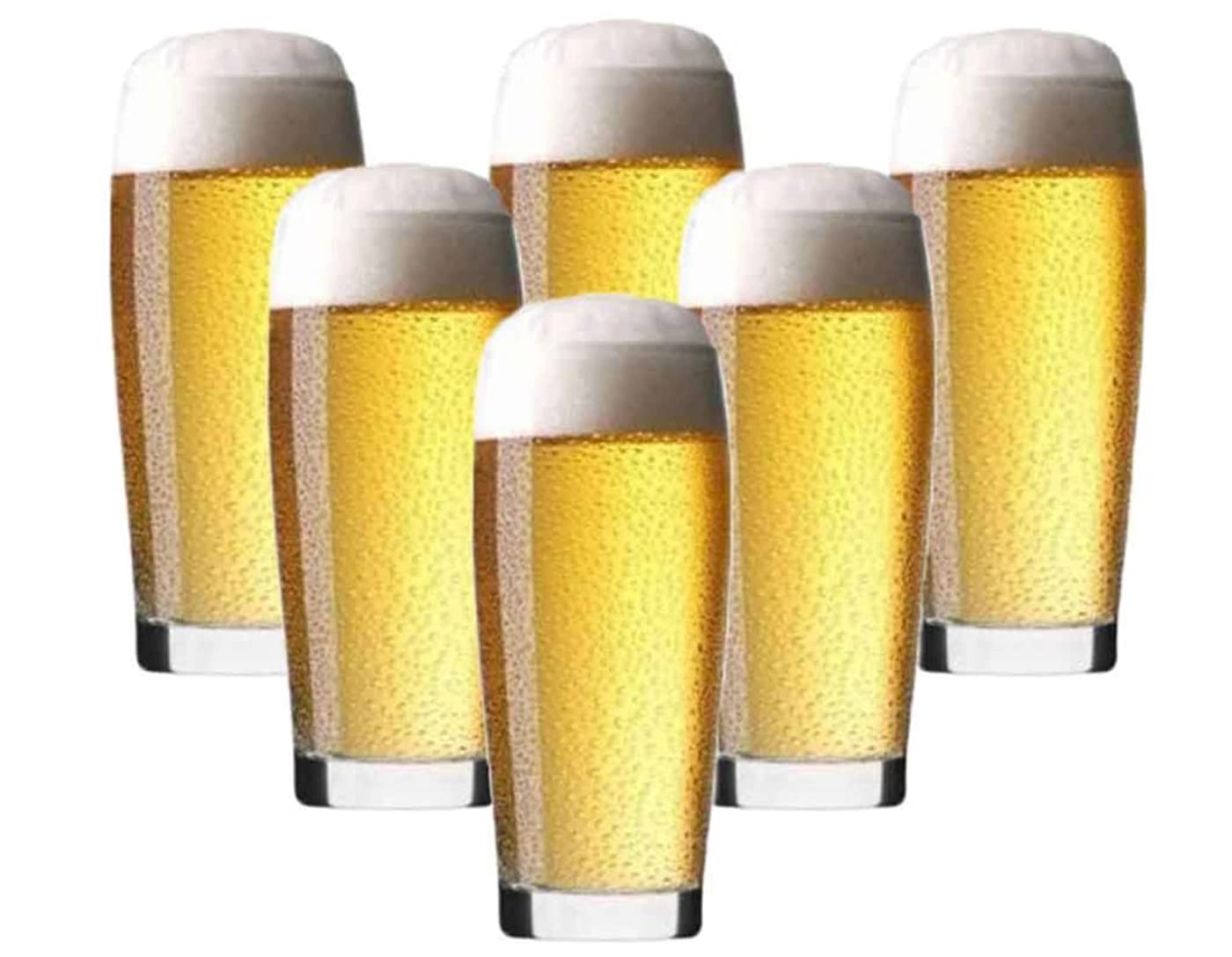 Galvog 500ml Beer Glasses | Set of 6 Crystal Clear Pint Glasses - Gift for Dad/Men for Birthday Christmas