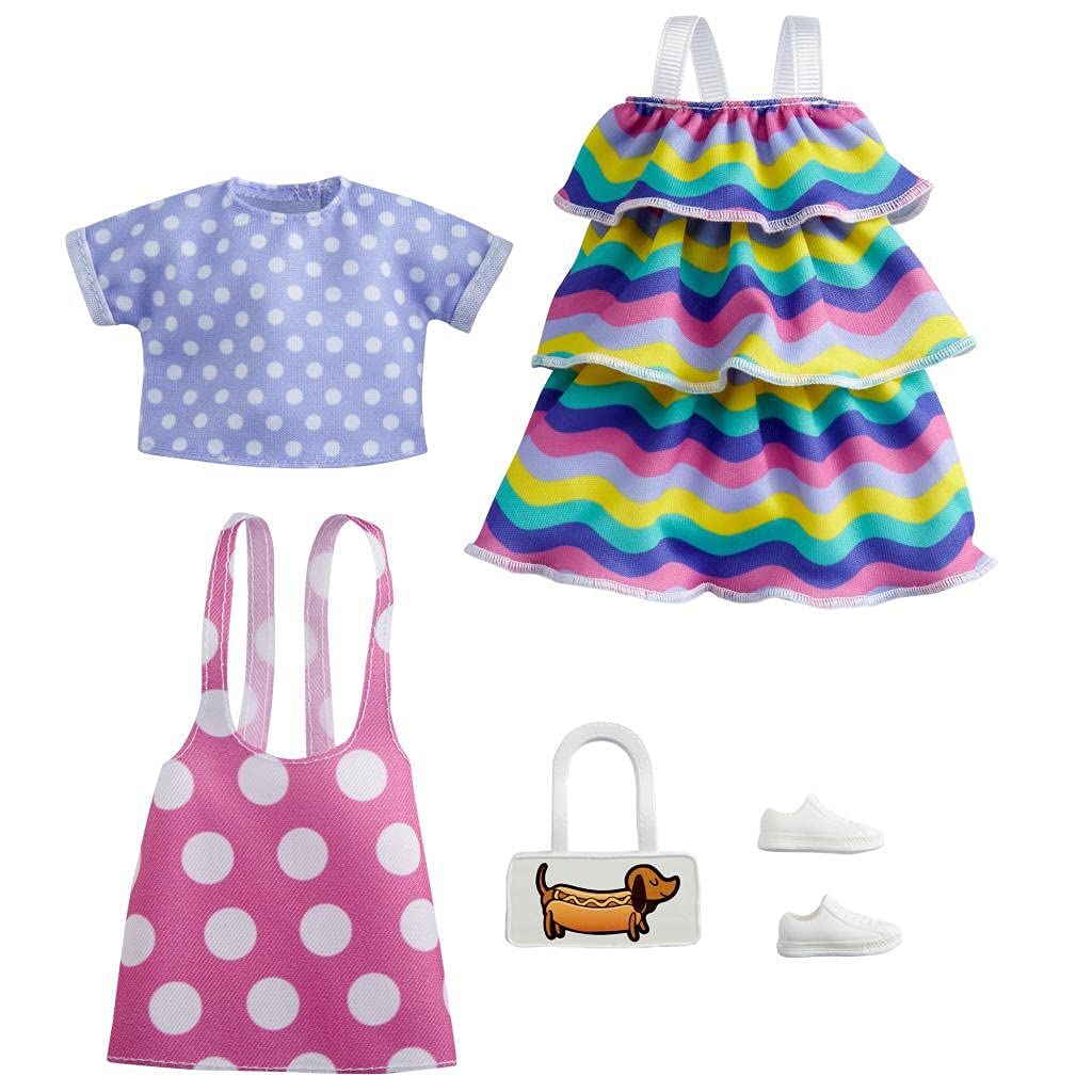 Barbie Doll Fashion Pack - Stripy Ruffle Dress & More