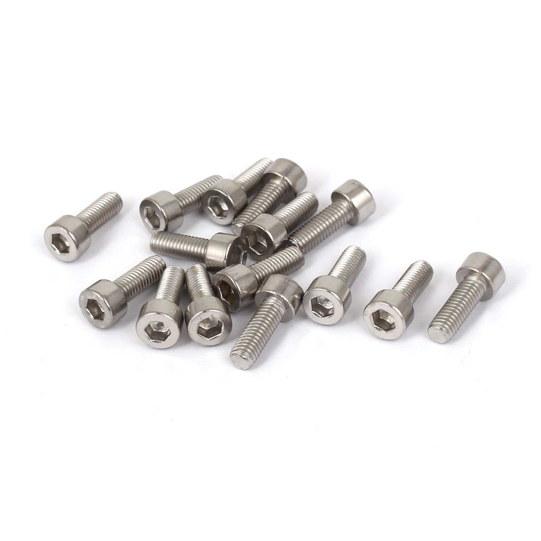 Sourcingmap M5x14mm 316 Stainless Steel Metric Fully Thread Hex Socket Cap Screws 15 Pcs