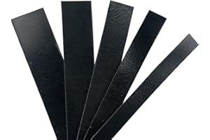 Black Full Grain Buffalo Leather Strips 8/9 Ounce (4")