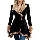 GADSUVI Womens Sherpa Lined Suede Jacket Vintage Western Lapel Faux Fur Fleece Fuzzy Trench Coats Warm Winter Overcoat