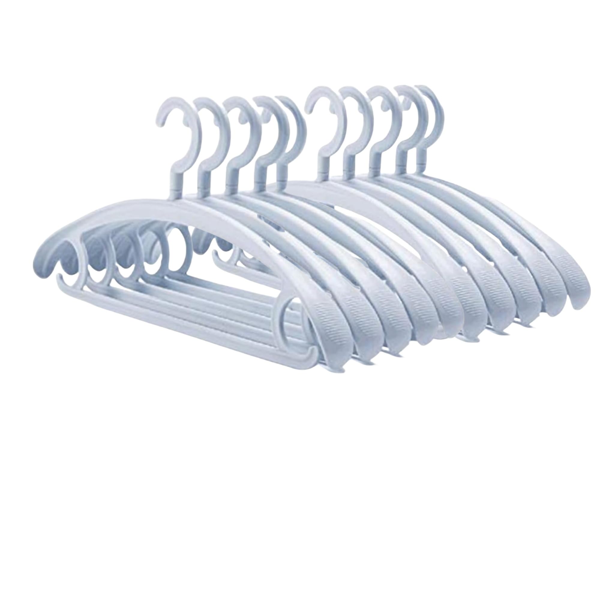 Trrcylp 10 Pack Heavy Duty Plastic Hangers 25 lb Capacity Swivel Hook Clothes Hanger Wide Shoulder Non Slip Thick Coat Hanger (Blue)