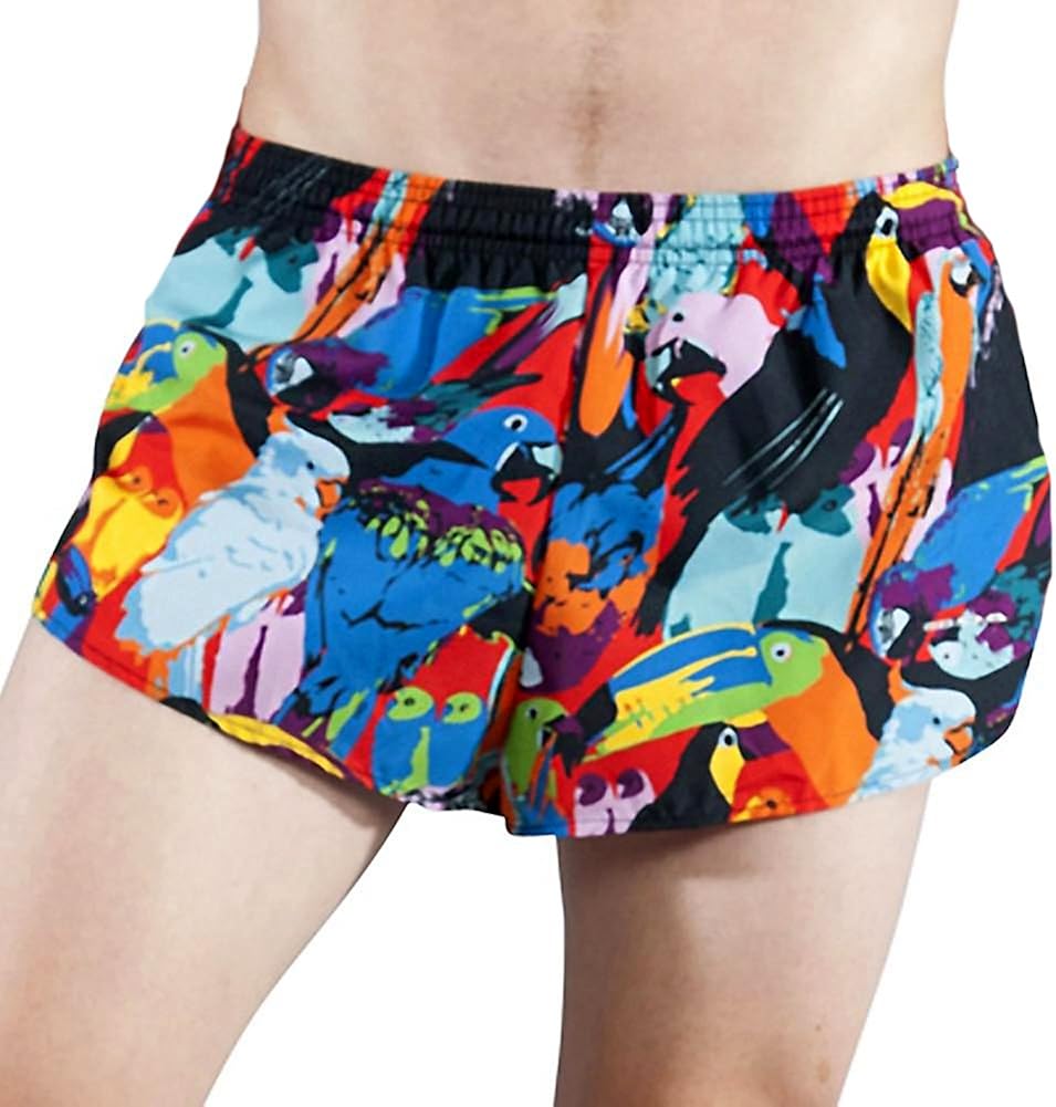 Amazon Com Boa Mens Stretch 1 Elite Split Printed Running Short