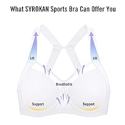 SYROKAN High Impact Sports Bras for Women No