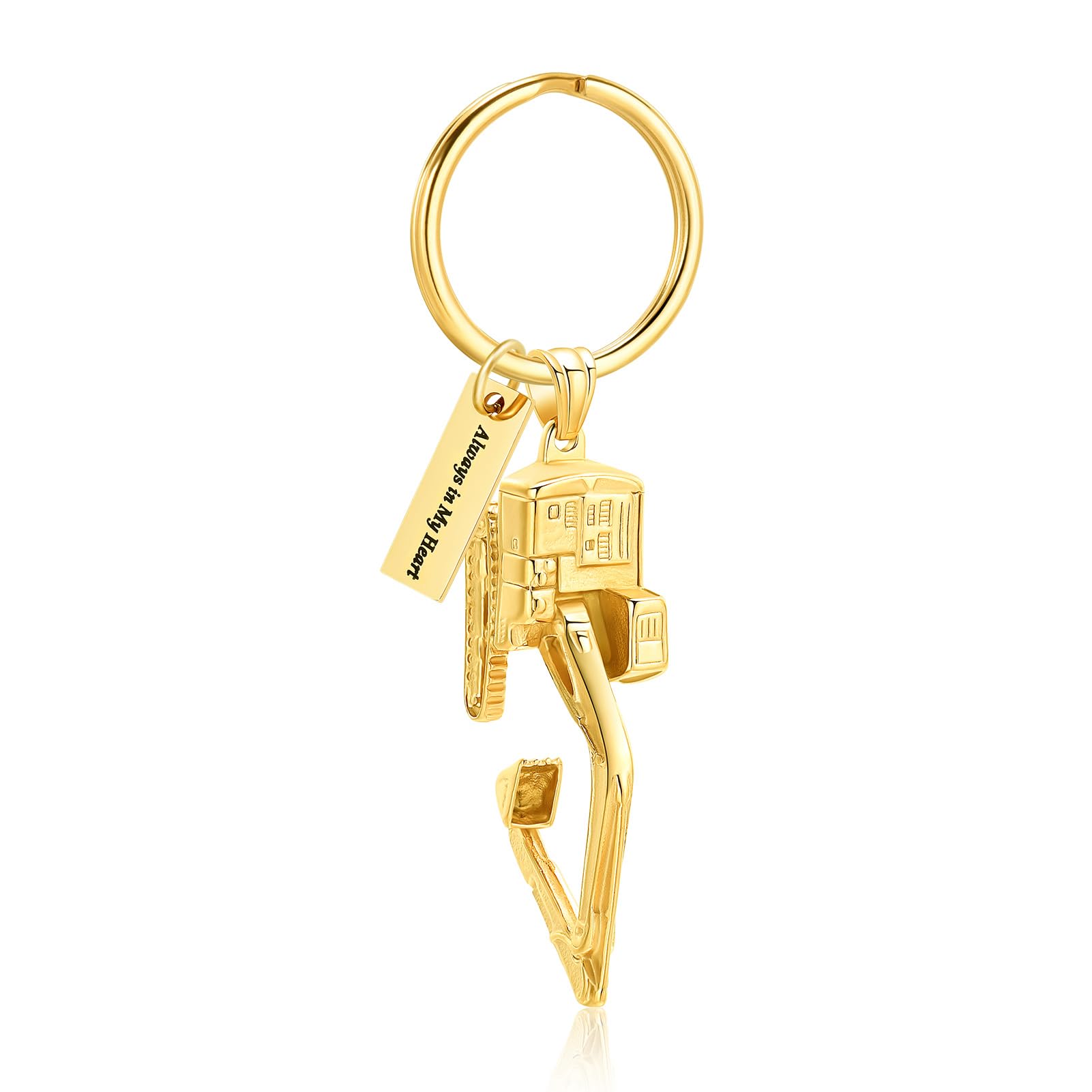 AIWENXI Excavator Urn Keychain for Ashes for Men Cremation Jewelry Urn Keychain for Pets Ash Pendant Keychain