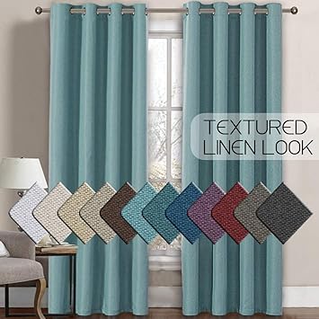 Amazon Com H Versailtex Linen Curtains Room Darkening Light
