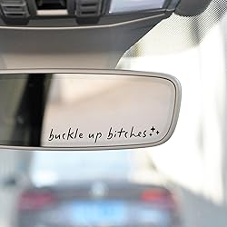 2 x Buckle Up Rearview Mirror Decal, Car Sticker