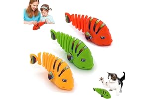 DABATO Plastic Wind-Up Wiggle Fish Toys, 2024 New Creative Clockwork Swinging Cartoon Fish Toys, Children Bath Toy, Fun Pet Clockwork Wiggle Fish Toys, Interactive Toys for Birthday Party Gift (3 pcs)