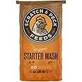 Scratch and Peck Feeds Whole Grain Starter Mash Chicken and Duck Feed - 40 lbs Bag - Corn-Free and Soy-Free - 20.5% Protein, Certified Organic and Non-GMO Project Verified Chicken Food