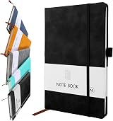 Lefute A5 Notebook PU Leather 200 Pages 80gsm Elastic Closure Pocket Pen Loop