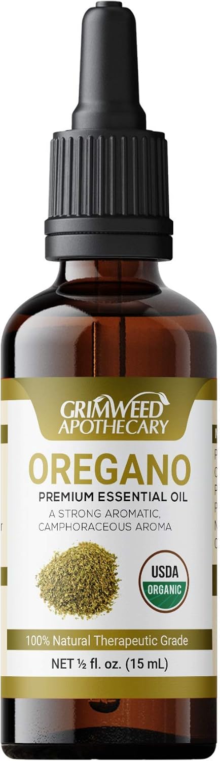 Organic Oregano Essential Oil - 100% Pure & Natural - Undiluted - Therapeutic Grade - Best Aromatherapy - with Glass Dropper