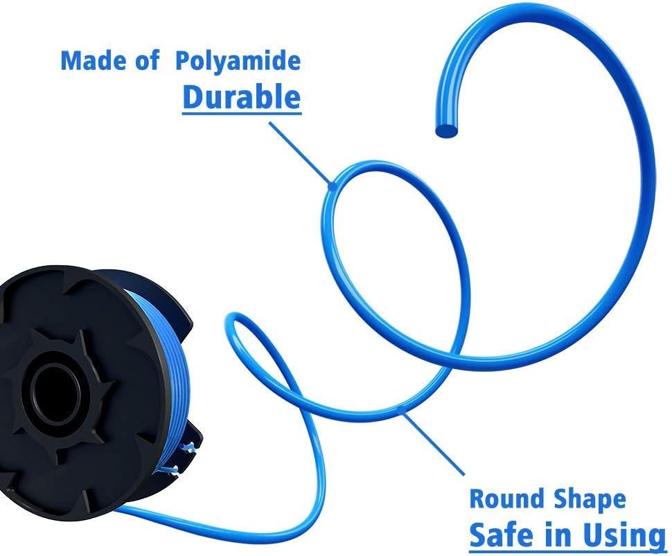 X Home String Trimmer Spool Replacement Compatible with Ryobi Auto Feed Cordless Weed Eater 18V 24V 40V.065" AC14RL3A String Line-6 Spools : Garden & Outdoor