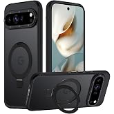 Mondelete for Google Pixel 9 Pro XL Case, Magnetic Adjustable Ring Stand [Fit for Magsafe], [Military-Grade Shockproof Protection] Phone Case with Kickstand&amp;Ring Holder (Black)