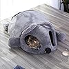 Haustier Katze Bett Den Nest,Karikatur Mausform Haus Bett Zelt Innen Katzenhaus mit Entfernbar Matte und Reißverschluss Unterseite (Grau)