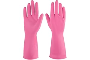 Rubber cleaning gloves yellow 3 or 6 Pairs for Household,Reuseable dishwashing gloves for Kitchen.