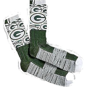 Mens Green Bay Packers NFL For Bare Feet The Show Crew Socks, Size Large (10-13) 61uPmx43oiL