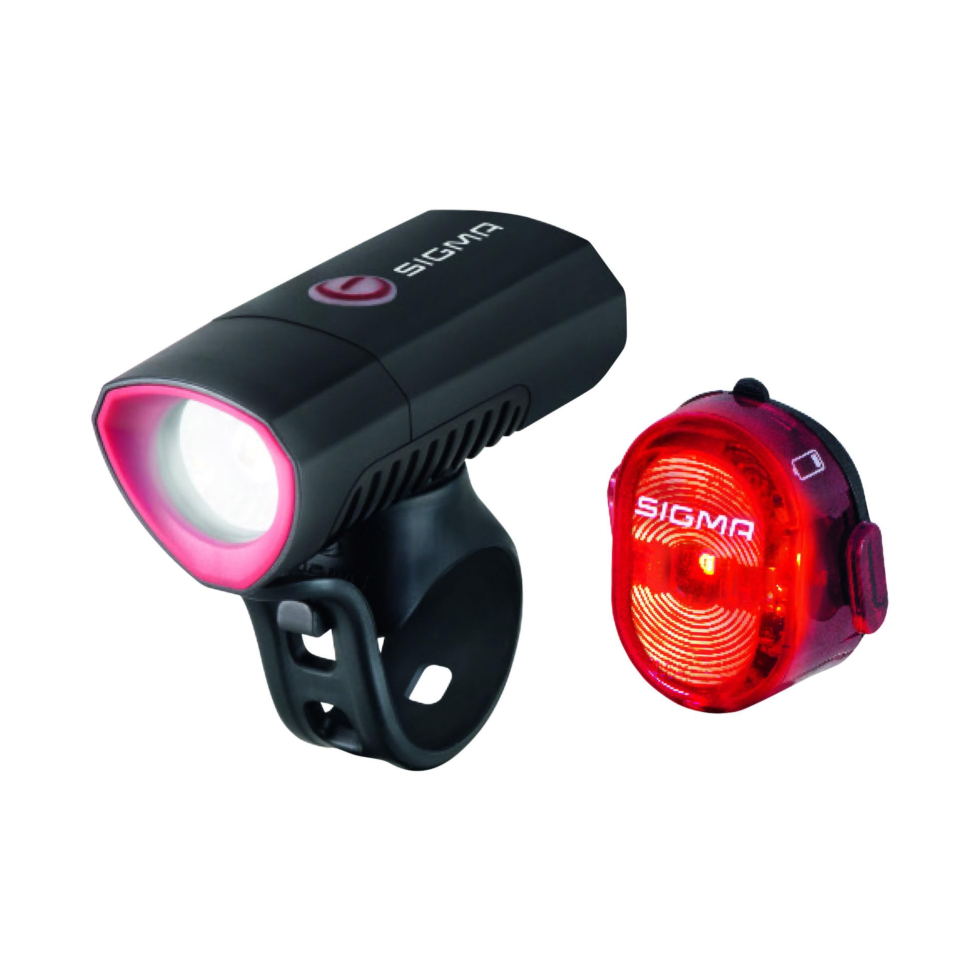 Sigma Sport LED Bicycle Light BUSTER 300/Nugget II Flash, rechargeable Headlight + Rearlight, black, one size