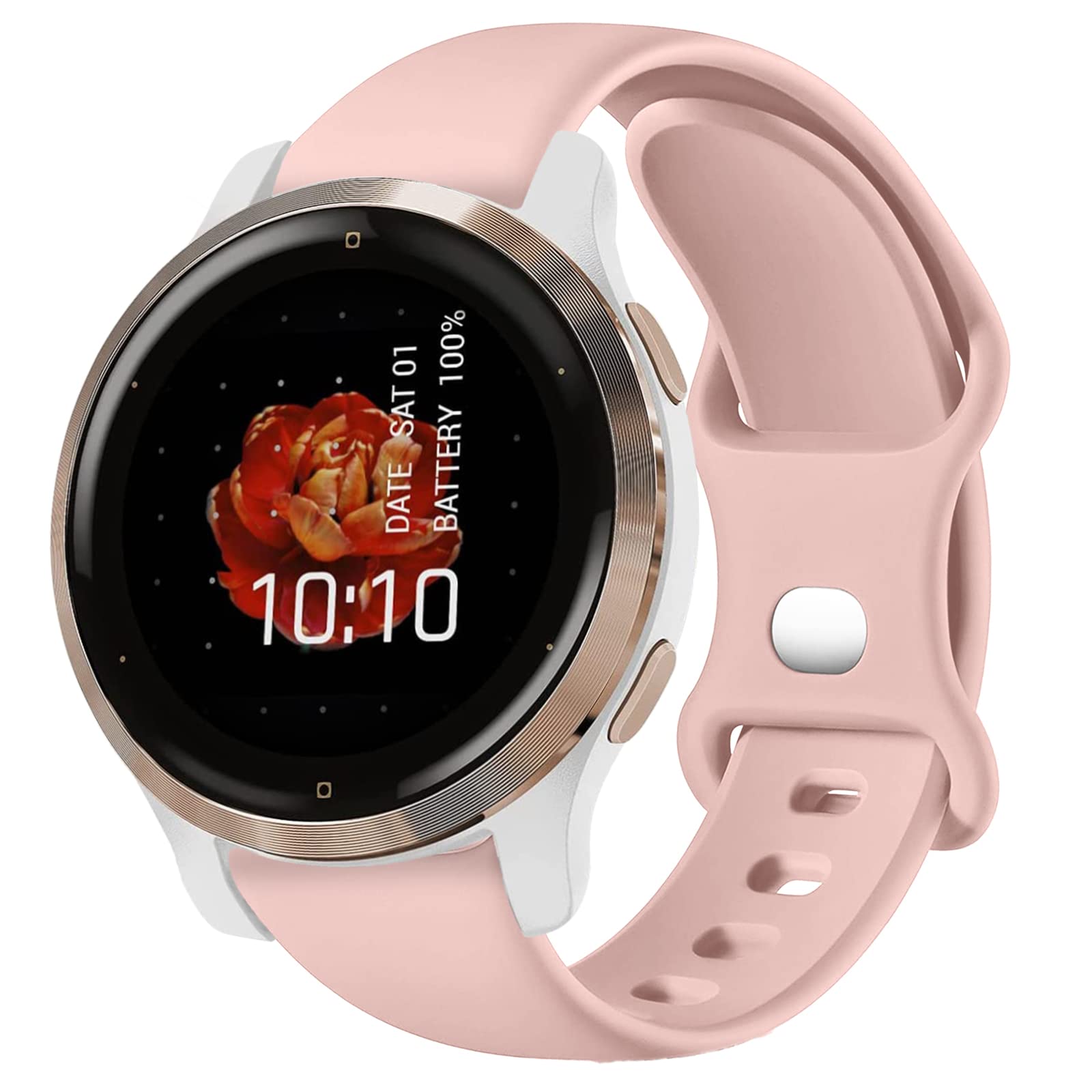 Strap for Garmin Venu 2S Silicone, 18mm Sport Watchband Replacement Strap for Venu 2S/Vivoactive 4S 40mm/Vivomove 3S/Fossil Women's Q Venture HR Gen 4/Gen 3/Withings Steel HR 36mm/Huawei Watch 1/Fit