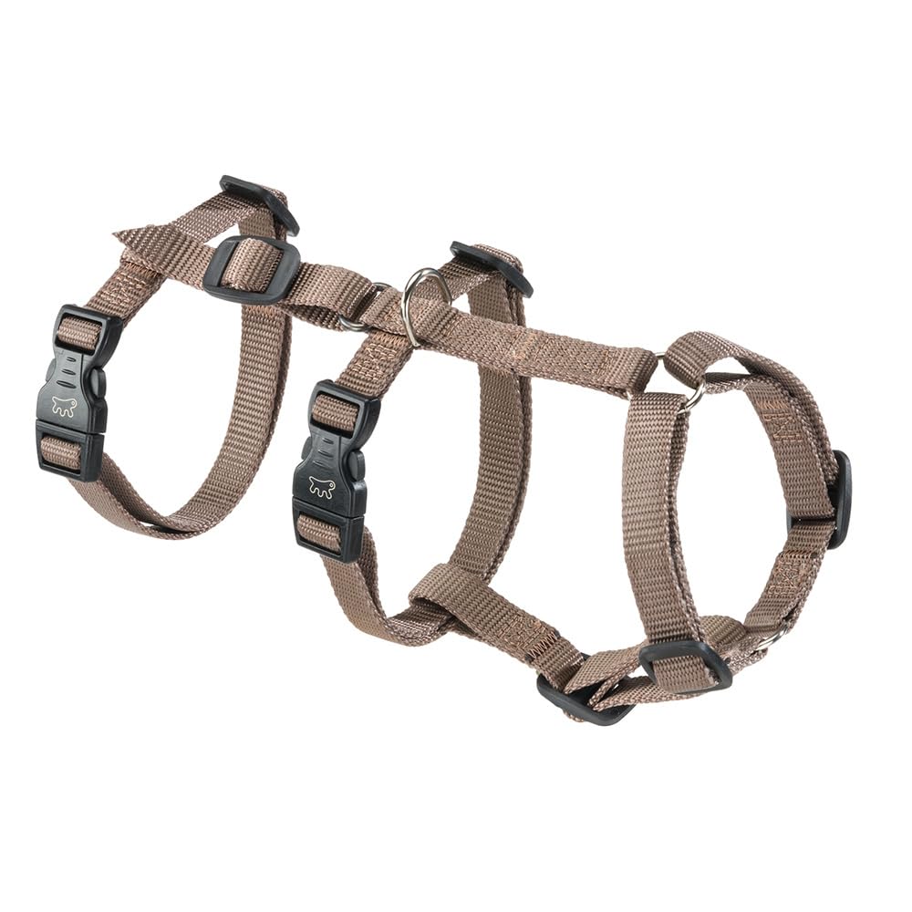 Ferplast Dog Harness Small Dog BRAVE SMALL, Escape Proof Dog Harness, Greyhound, Adjustable Harness for Dogs, 6 Closures, Marrone