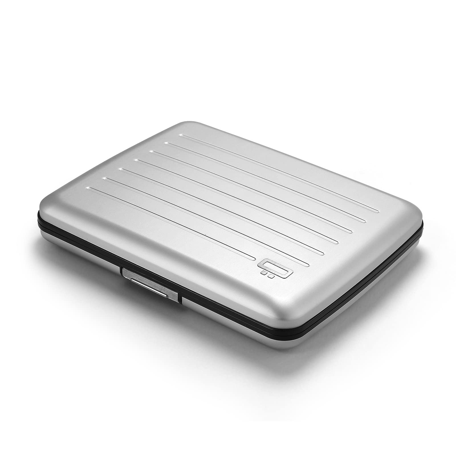 ÖGON -DESIGNS- Aluminum Wallet, Large Capacity with Metal Lock, RFID Protection Against Fraud and demagnetization, Smart Case Oslo Large Model (Aluminium Silver)