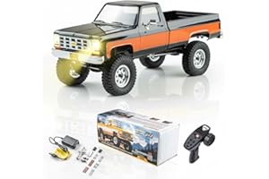 EAZYRC FMS 1/18 FCX18 Chevy K10 RC Crawler RTR with License Red, RC Pickup Truck 4x4 Chevy Hobby Grade 2-Speed Transmission Monster Truck for Adults with Led Light(Black)