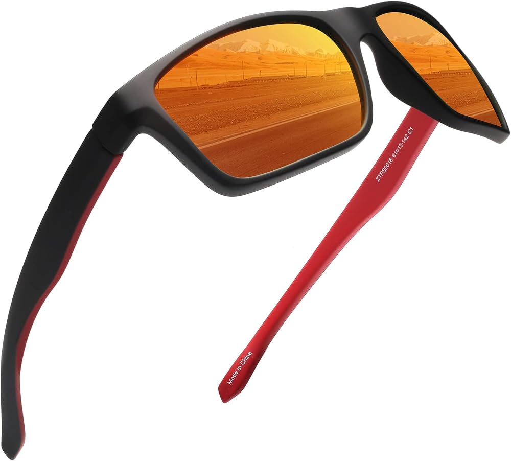 Jim Halo Polarised Sports Sunglasses Black Mirror Orange 61mm Lens 146mm Frame