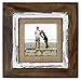 Malden International Designs Rustic Distressed Wood Fashion Two Tone Cedar Picture Frame with Burlap Mat Picture Frame, 4x4, Brown