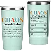 Chaos Coordinator Tumbler Thank You Gifts Water Bottle Double Wall Travel Coffee Mug Stainless Steel Vacuum Insulated Thermal Cup Boss Lady Gifts for Women Coworker Boss Employee Birthday Christmas