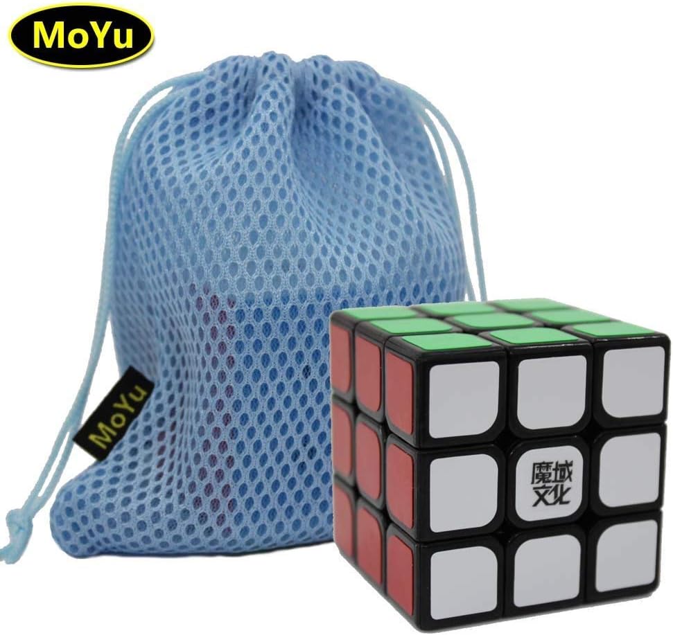 Gobus MoYu Weilong V2 3x3 Magic Cube Speed Cube Puzzle Toy Black with One Cube Bag