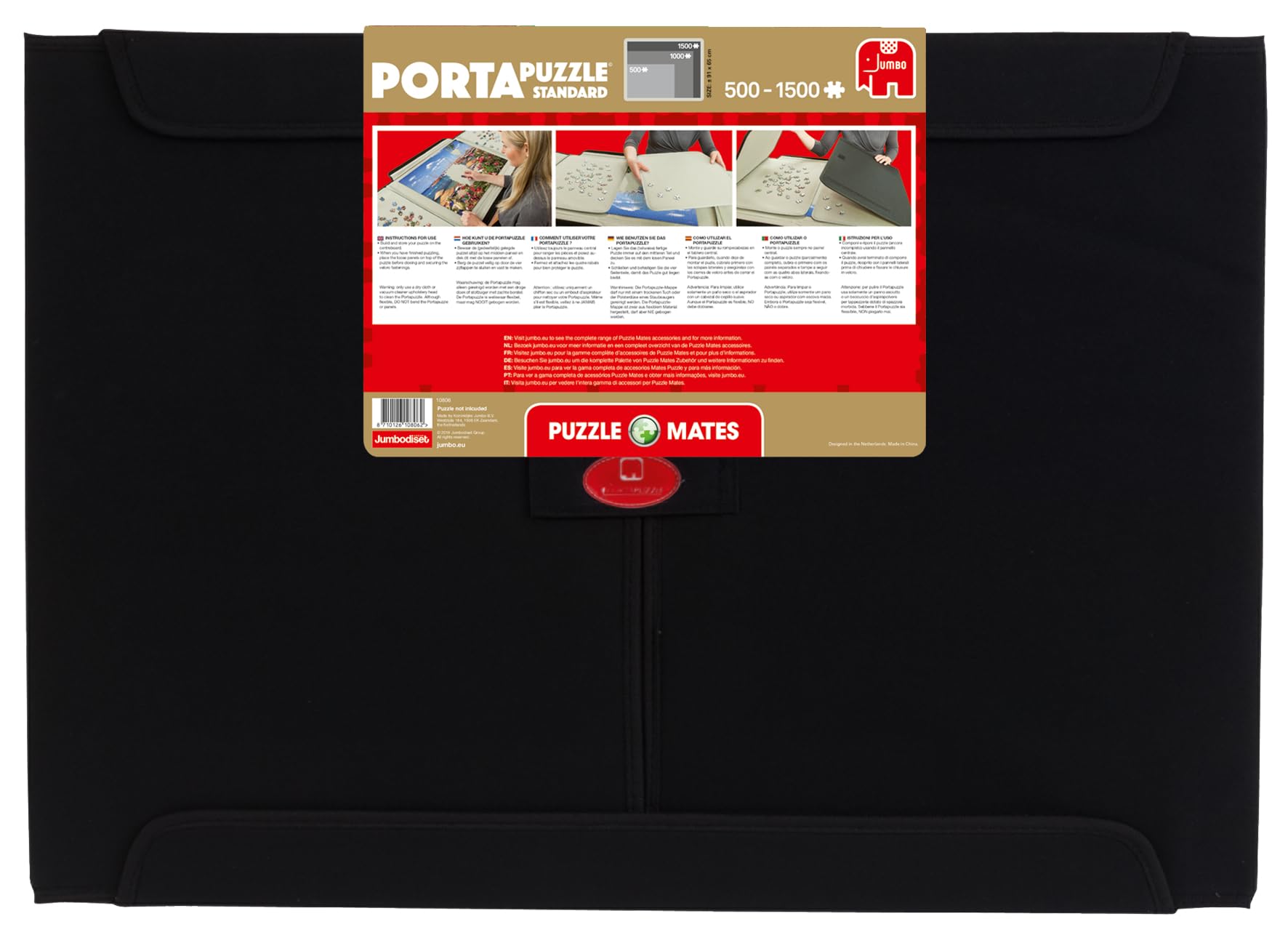 Jumbo, Puzzle Mates, Portapuzzle - Standard 1,500 Piece Jigsaw Storage Board Case, Jigsaw Puzzle Accessories, Puzzle Storage