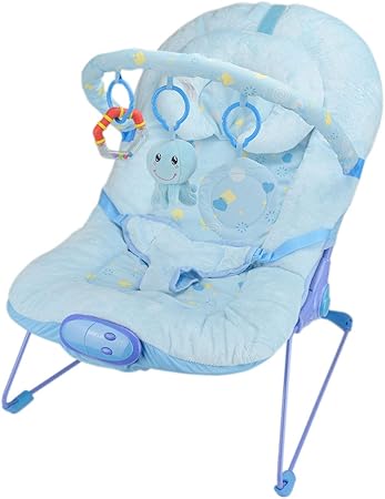 blue baby bouncer chair