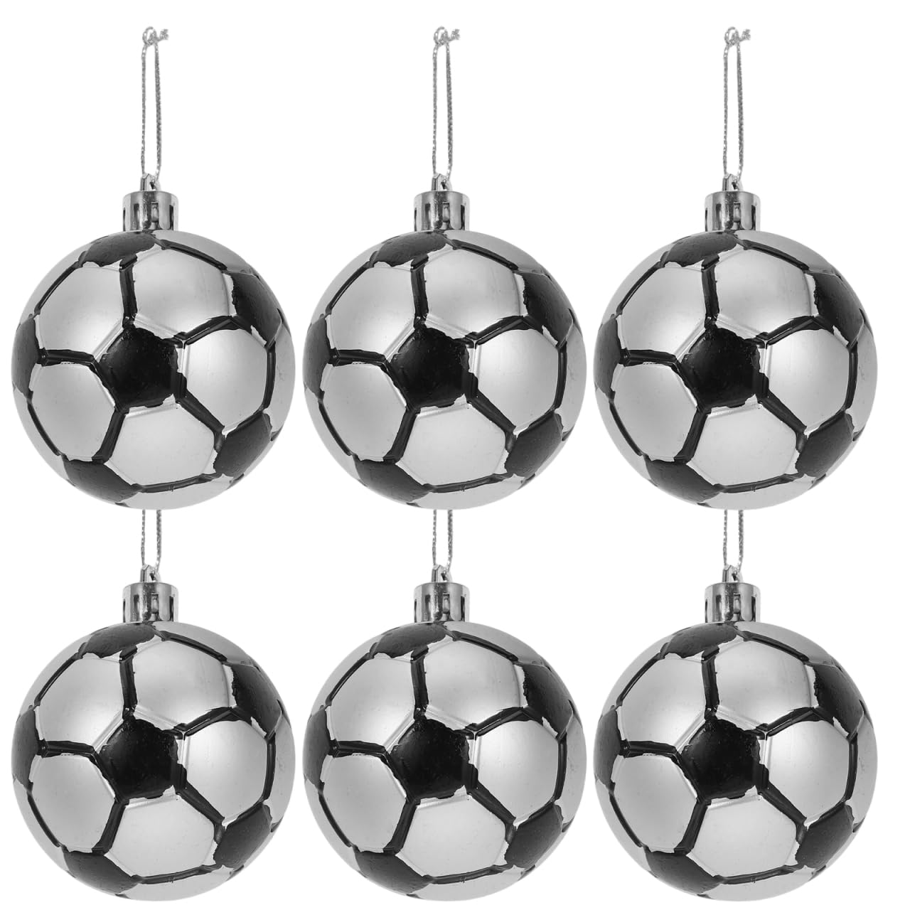 Toddmomy 6pcs Christmas Ball Ornaments Shatterproof Baubles for Holiday Wedding Party Decoration 6cm (Football)