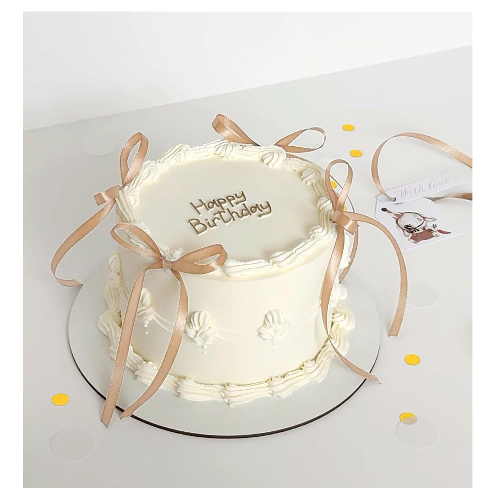 Photo 1 of 20 Pack Brown Bow Cupcake Toppers Birthday Brown Ribbon Bows Cake Toppers for Coquette Bow Birthday Cake Bows High Footed Cup Balloon Wall Decorations Baby Shower Wedding Anniversary Party Supplies