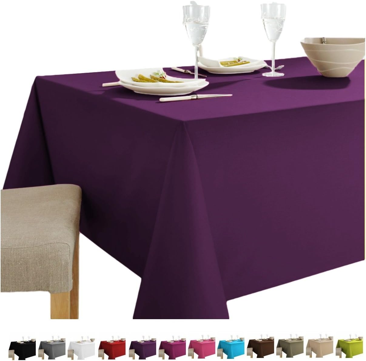 HomeDirectIE Extra Large Stain Resistant Rectangular Fabric Tablecloth