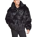 rabbit fur hooded jacket