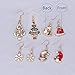 Zhenhui Happy Gold Tone Christmas Tree Earrings Set Colorful Xmas Tree Santa Missing Hat Rhinestone Snowflake Jingle Bells Charm Pack of 4 Pairs