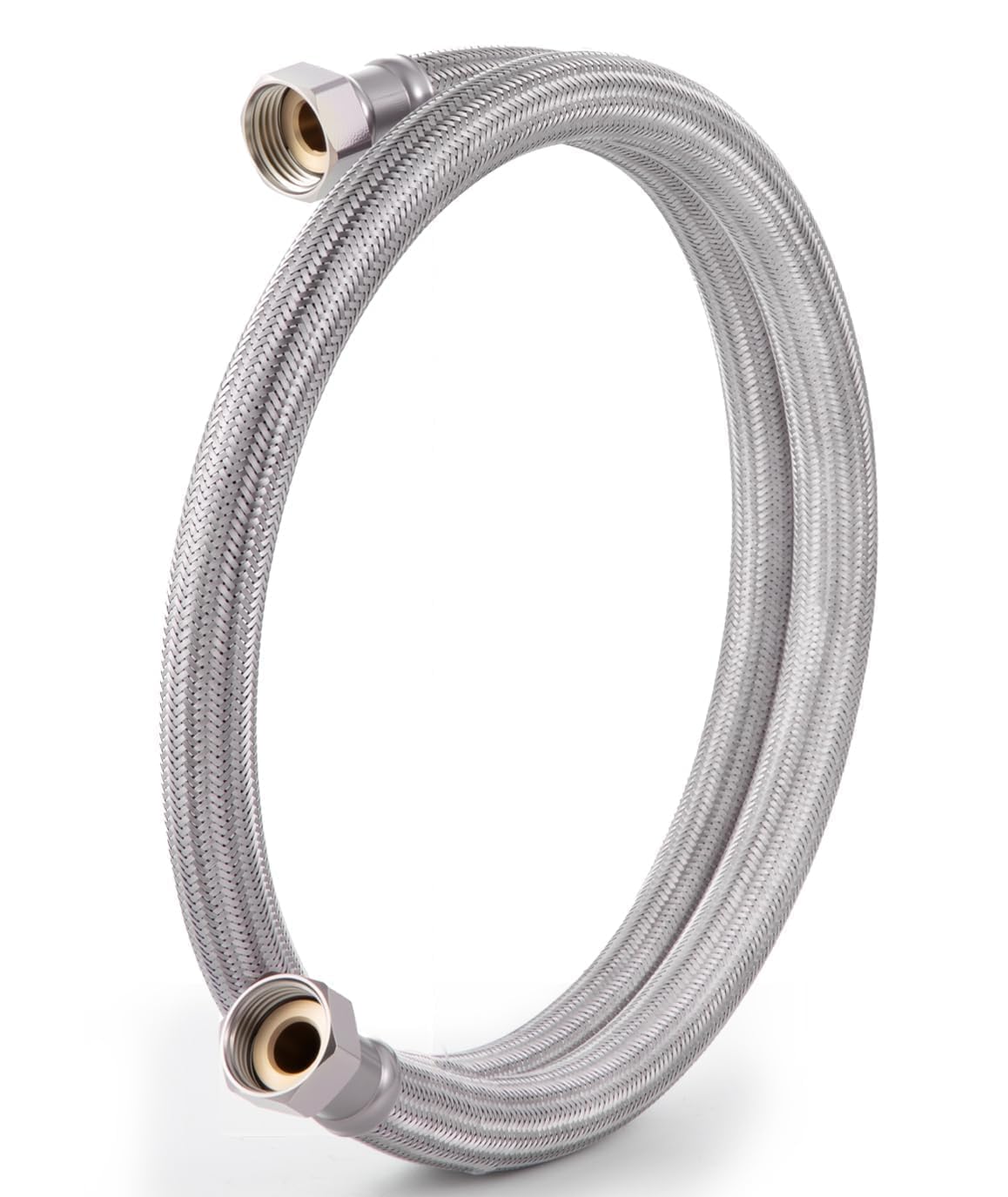 Photo 1 of Garden Leader Hose 5ft x 5/8" ID, Short Garden Hose, EPDM Rubber Core with 304 Stainless Steel Braided Layer Water Hose, 3/4 GHT Dual Female Fittings, Heavy Duty, No Kink, Flexible,1500 Burst PSI