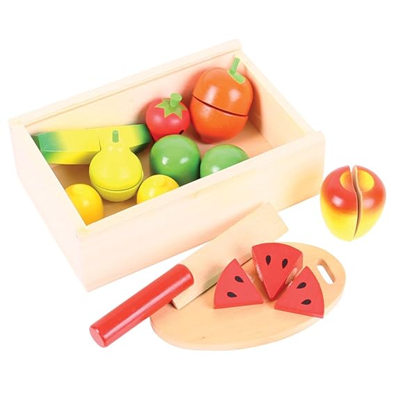 Bigjigs Toys Wooden Cutting Fruit Play Food Amazon.co.uk Toys & Games