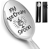 My Ice Cream Spoon Engraved Stainless Steel Spoon, Ideal Coffee and Ice Cream Spoon for Women Men Friends Sister Mom Birthdays Christmas Thanksgiving Day Gift