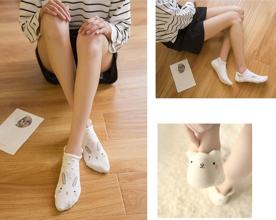 18 Pairs Novelty Animal Cotton Low Cut No Show Ankle Socks for Girls Women Boat Socks: Clothing