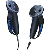 Aubika Rechargeable Controller Grips for Meta Quest 3S/3, Oculus Quest 3S | Compatible with Oculus Quest 3, 2 Replacement Batteries, Protective Cover for VR Game Controllers